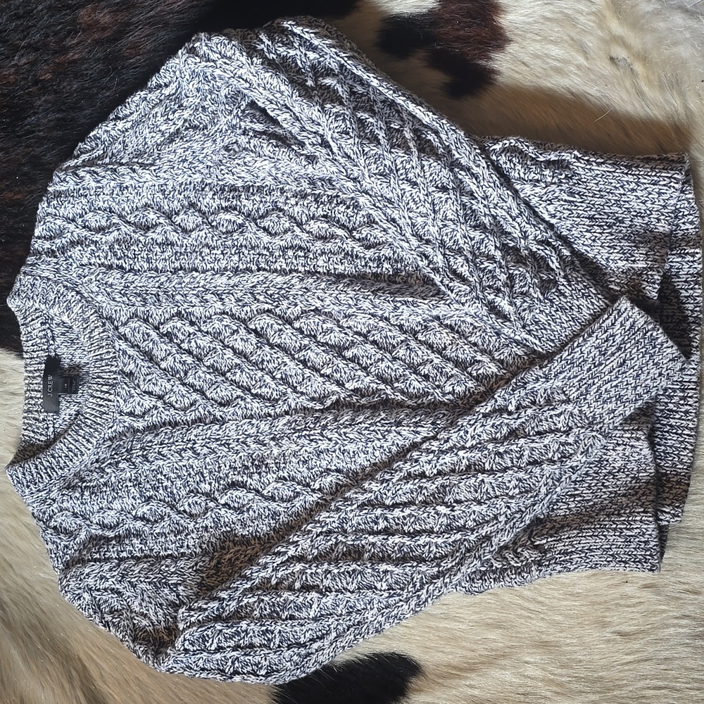 J.Crew Blue and White Knit Sweater XS